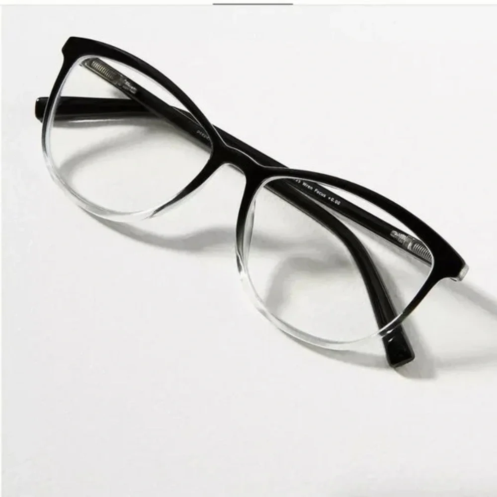 NEW‎ Anthropologie Peepers Black Wren Blue Light Filtering Glasses +1.25